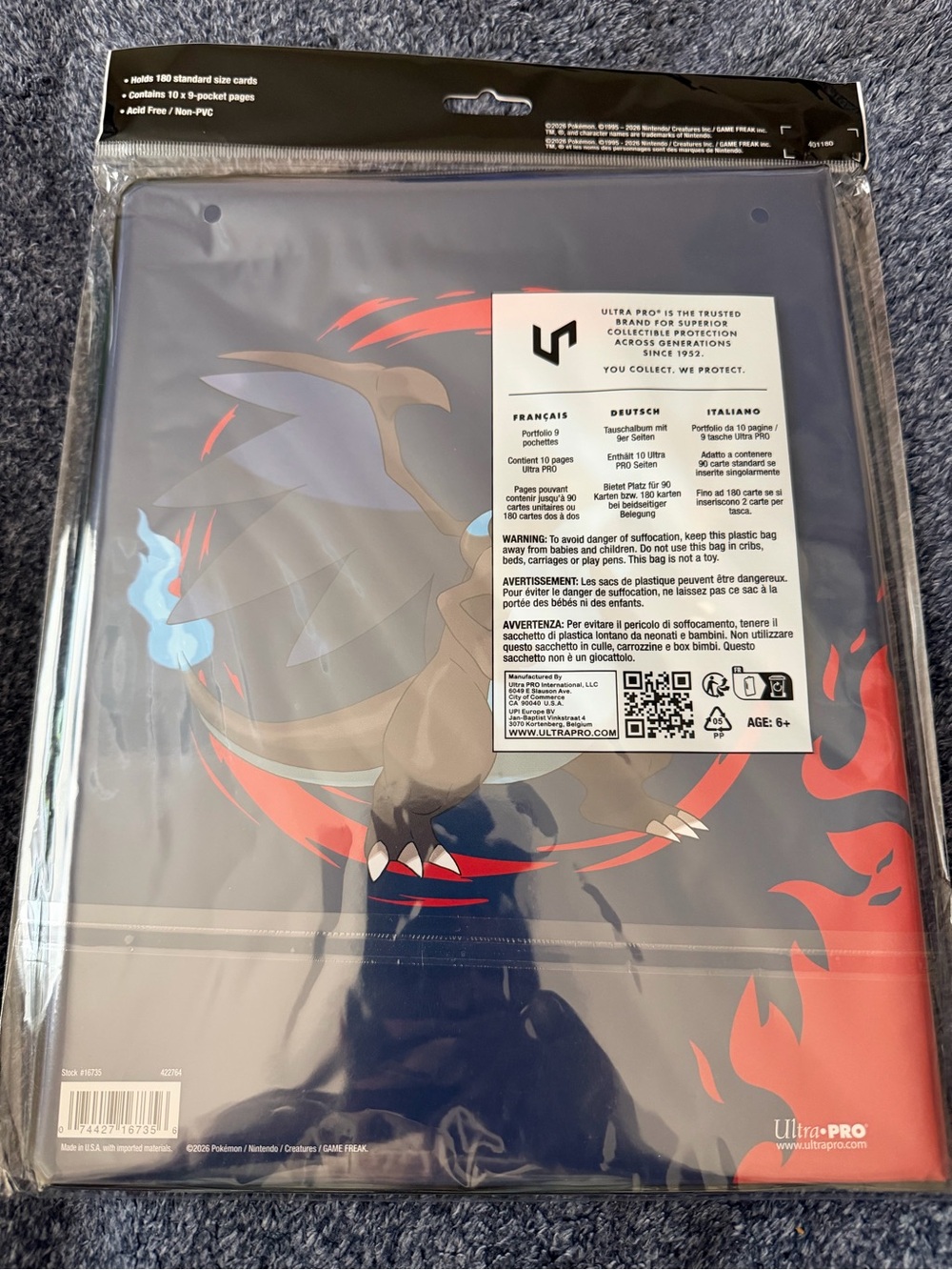 Pokémon Charizard 9-Pocket Card Portfolio - Red - Picture 5 of 5